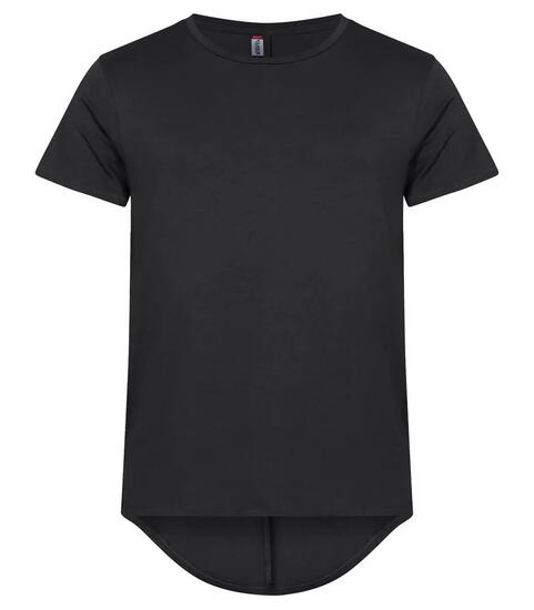 clique T-shirt homme Brooklyn en coton noir, coupe détendue et longue – Black