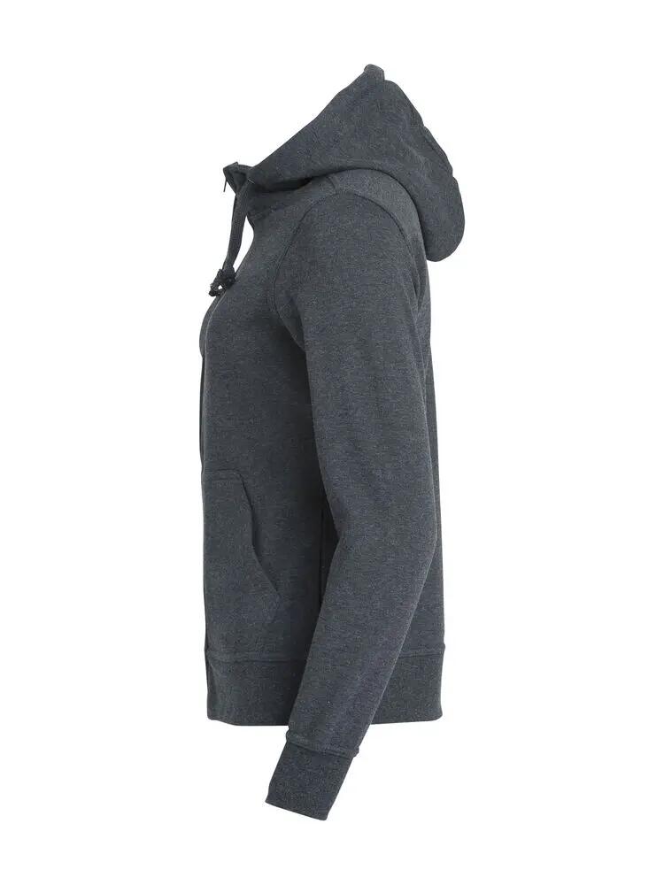 clique Basic Hoody Full Zip Women – Sweat com capuz e fecho, anthracite melange 3/4