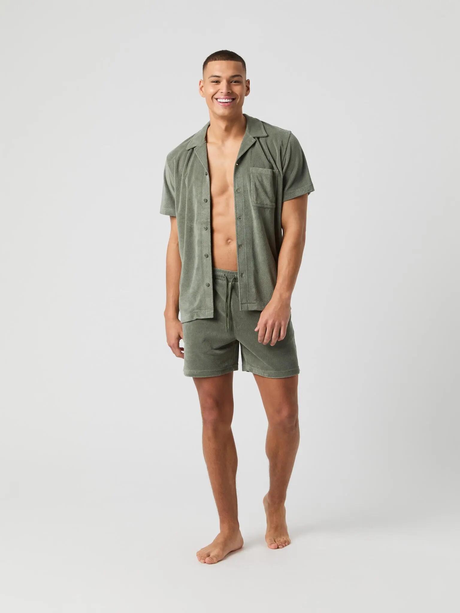 bjorn_borg BORG TOWELING POOL SHIRT — AGAVE GREEN 3/5