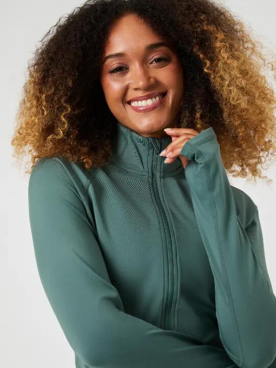 bjorn_borg BORG FULL ZIP MIDLAYER casaco mulher BALSAM GREEN 5/5