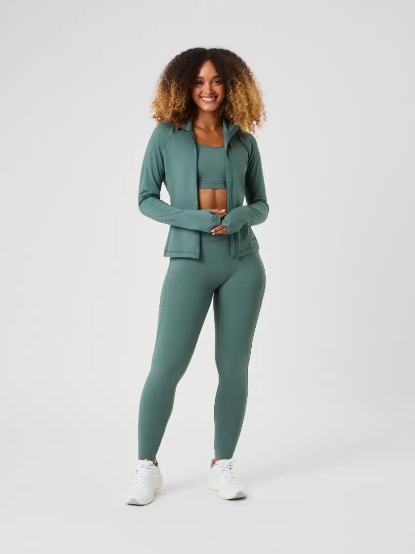 bjorn_borg BORG FULL ZIP MIDLAYER casaco mulher BALSAM GREEN 3/5