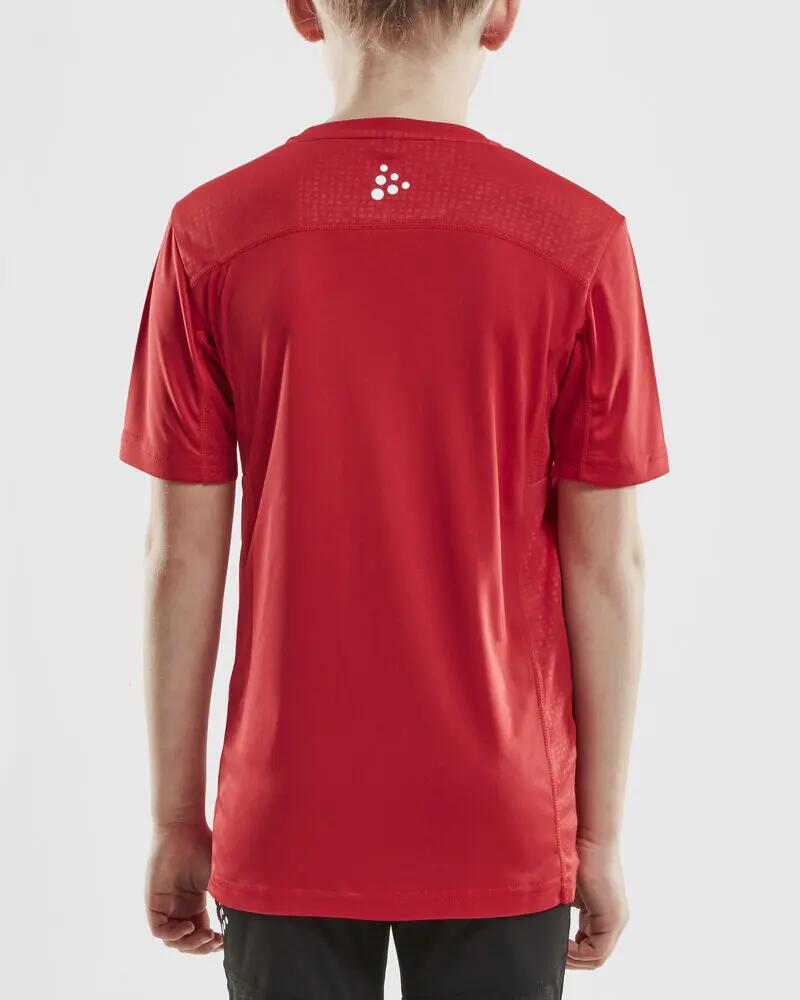 craft Rush SS Tee Jr - T-shirt júnior leve em poliéster – Bright Red 3/4