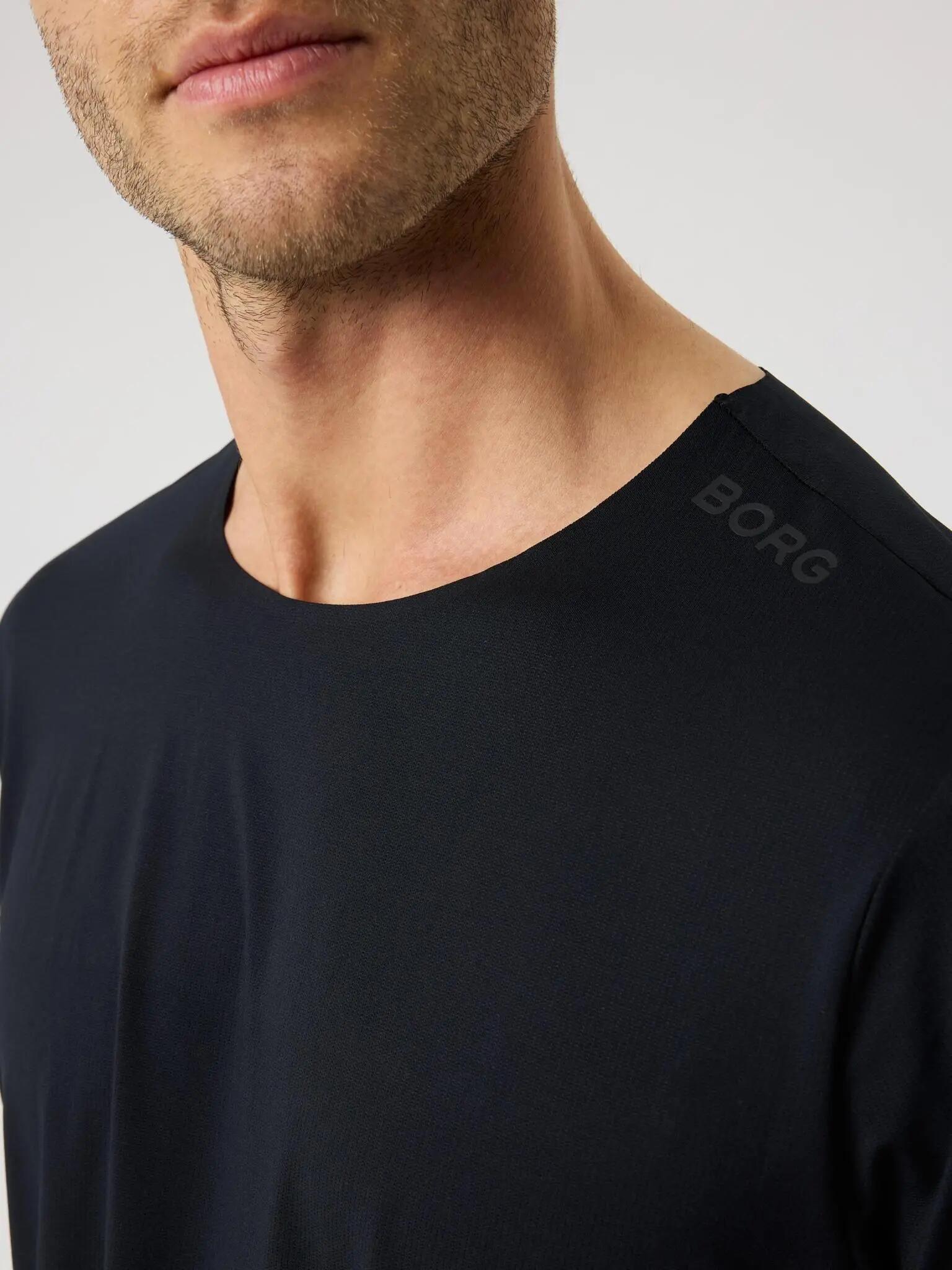 bjorn_borg BORG FEATHER T-SHIRT van gerecycled polyester – BLACK BEAUTY 5/5