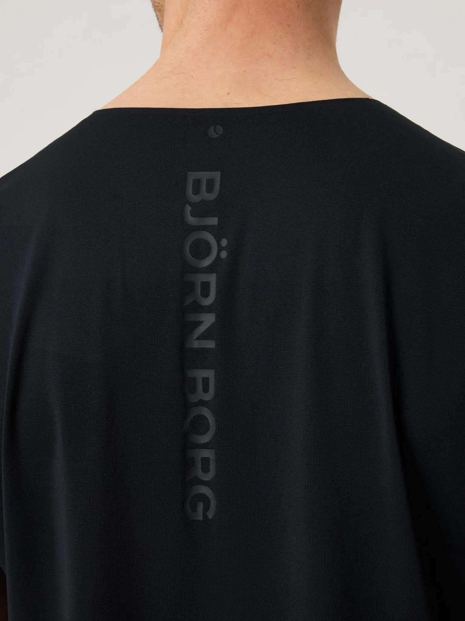 bjorn_borg BORG FEATHER T-SHIRT van gerecycled polyester – BLACK BEAUTY 4/5