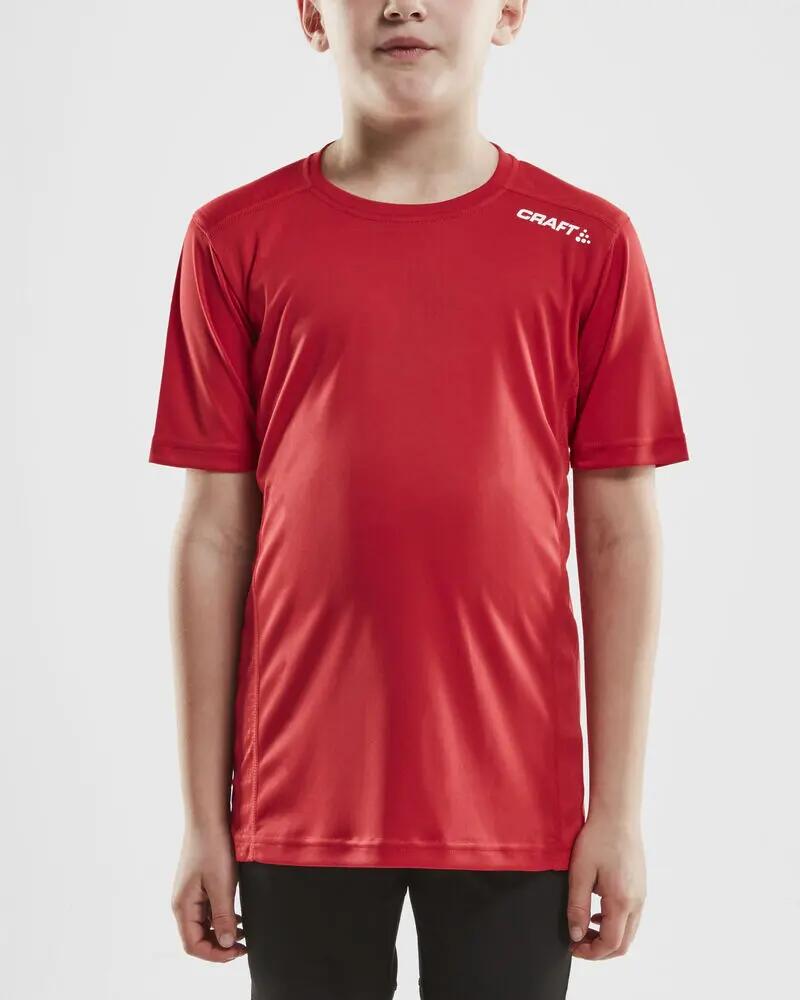 craft Rush SS Tee Jr - T-shirt júnior leve em poliéster – Bright Red 2/4