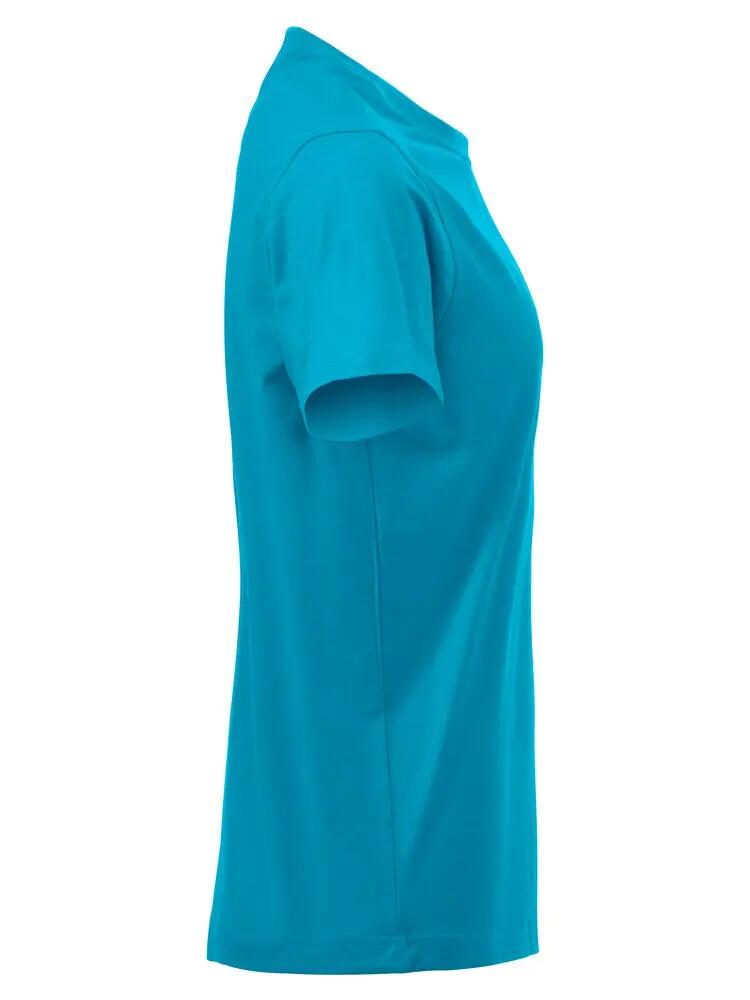 clique Premium-T Women T-shirt gola redonda em algodão, turquesa 4/4