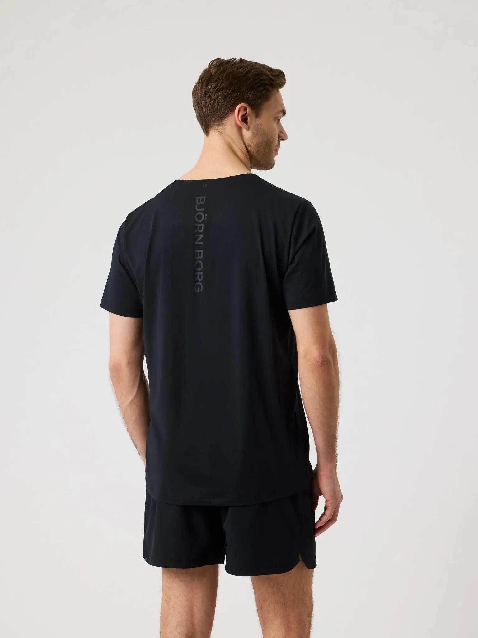 bjorn_borg BORG FEATHER T-SHIRT van gerecycled polyester – BLACK BEAUTY 2/5