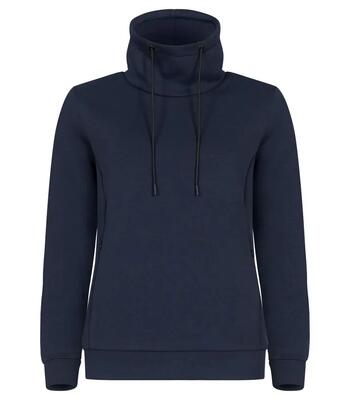 Clique hobart women sweater met hoge kraag in zacht air-layer materiaal – dark