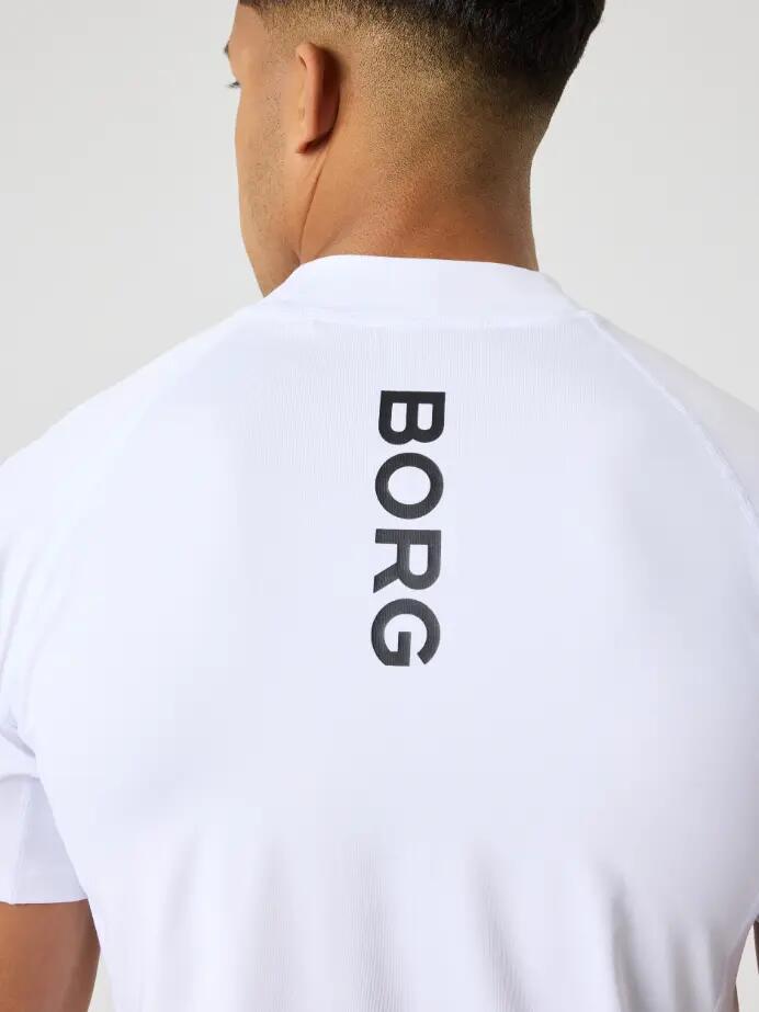 bjorn_borg BORG MOCK NECK T-SHIRT blanc brillant 4/5