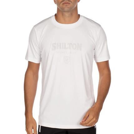T-shirt de sport écusson L / Blanc