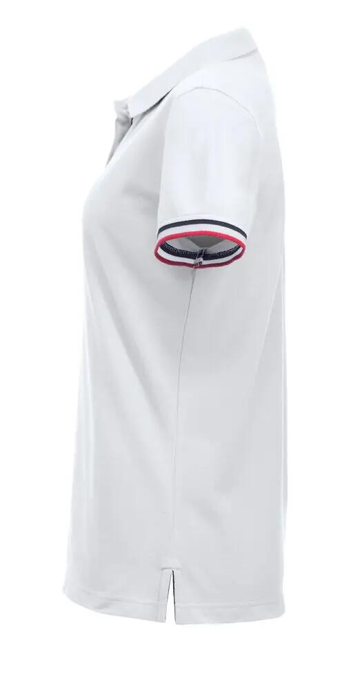 clique Newton Women polo 100% gekamd katoen – wit 3/4