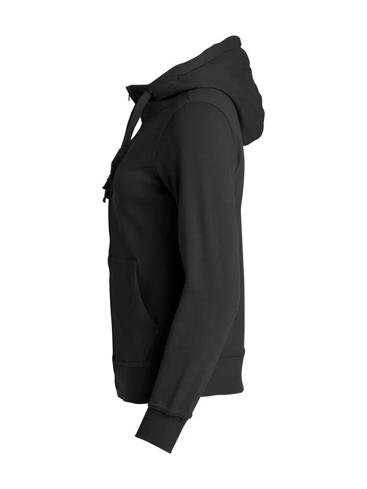 clique Basic Hoody Full Zip Women – felpa con cappuccio e zip, nera 3/4