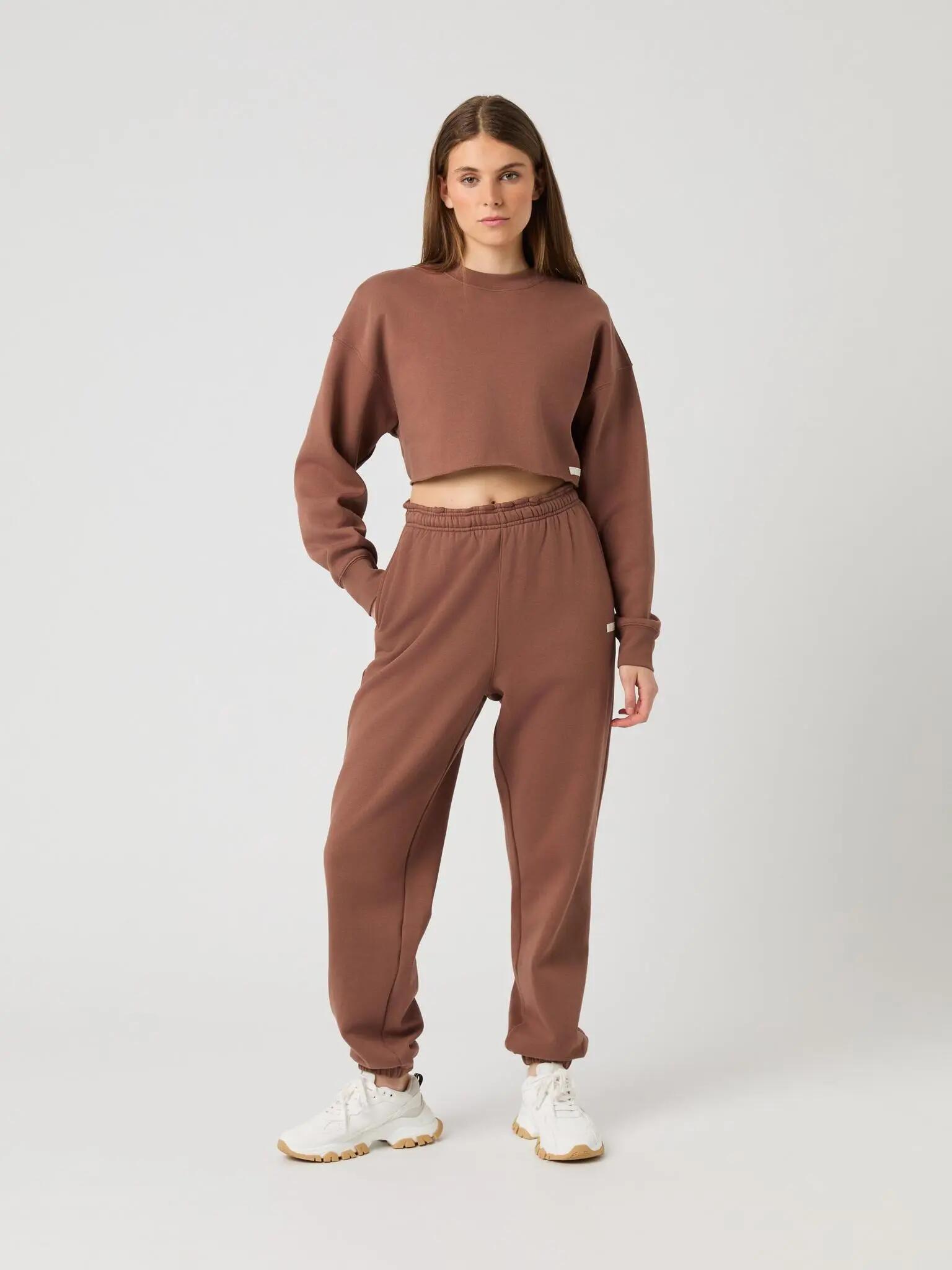 bjorn_borg STUDIO OVERSIZED CROPPED SWEATSHIRT mulher ACORN 3/4