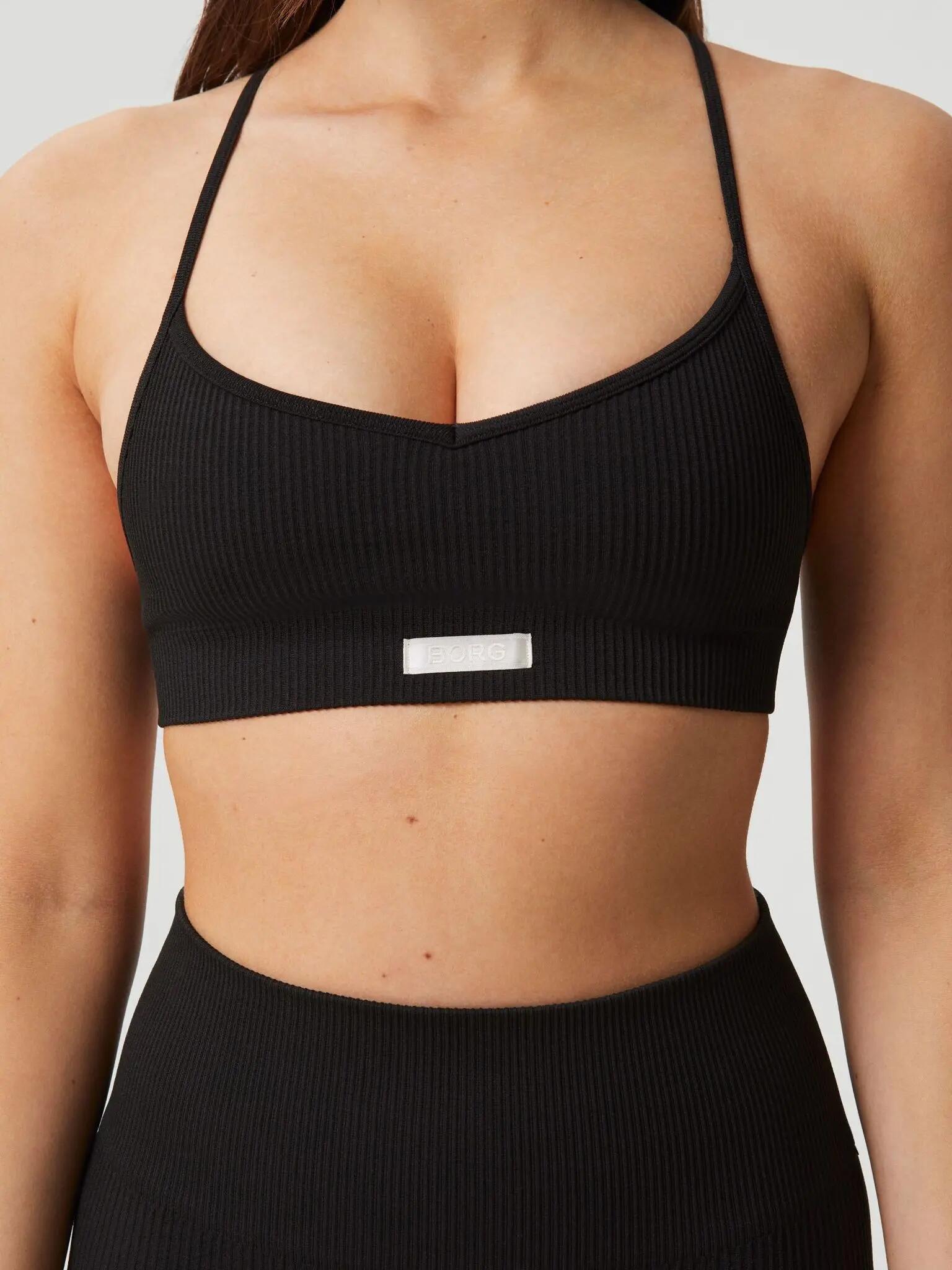 bjorn_borg STUDIO SEAMLESS RIBBED STRAP BRA — BLACK BEAUTY 4/5