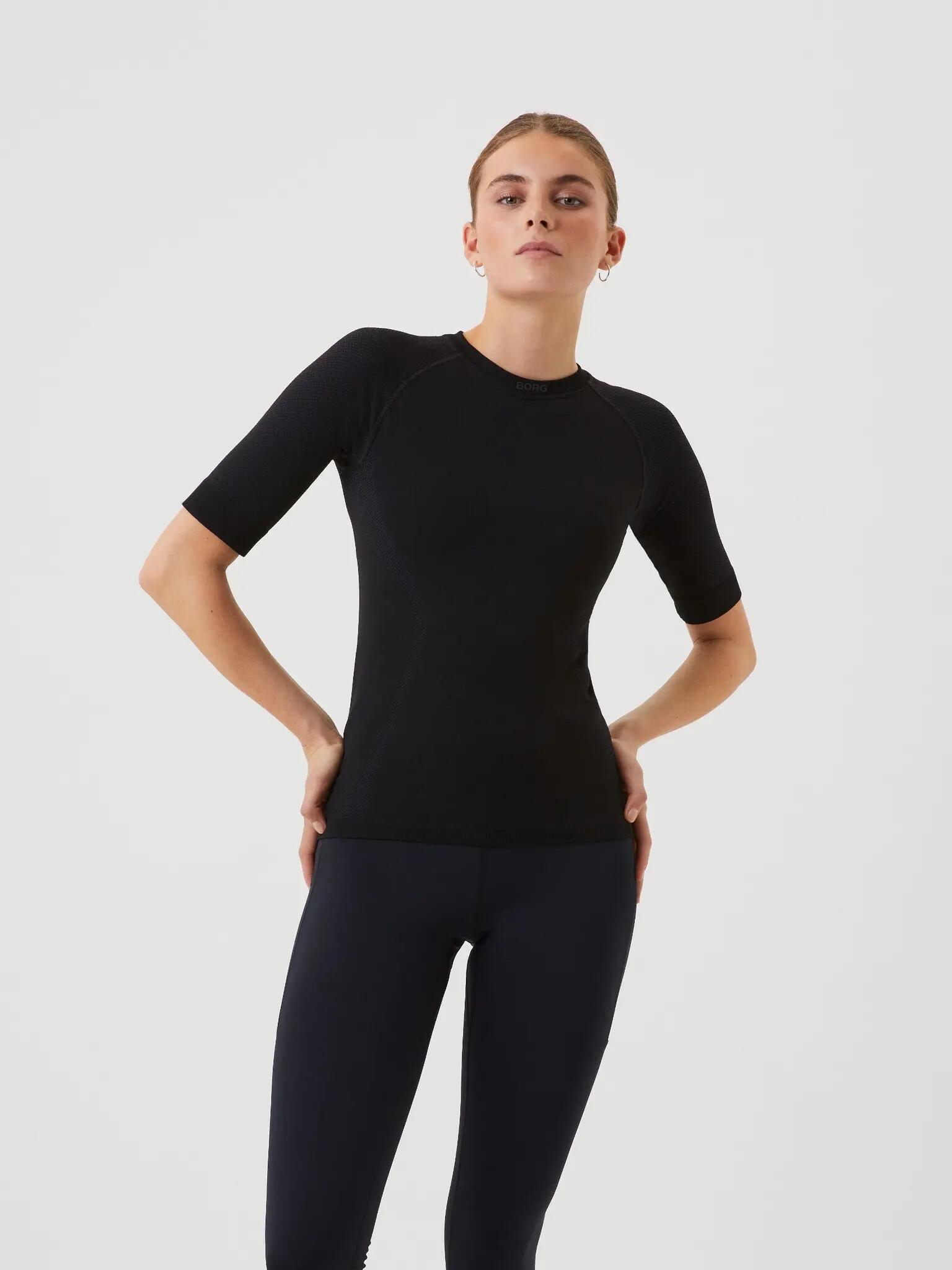 bjorn_borg BORG RUNNING SEAMLESS T-SHIRT dames zwart 1/4