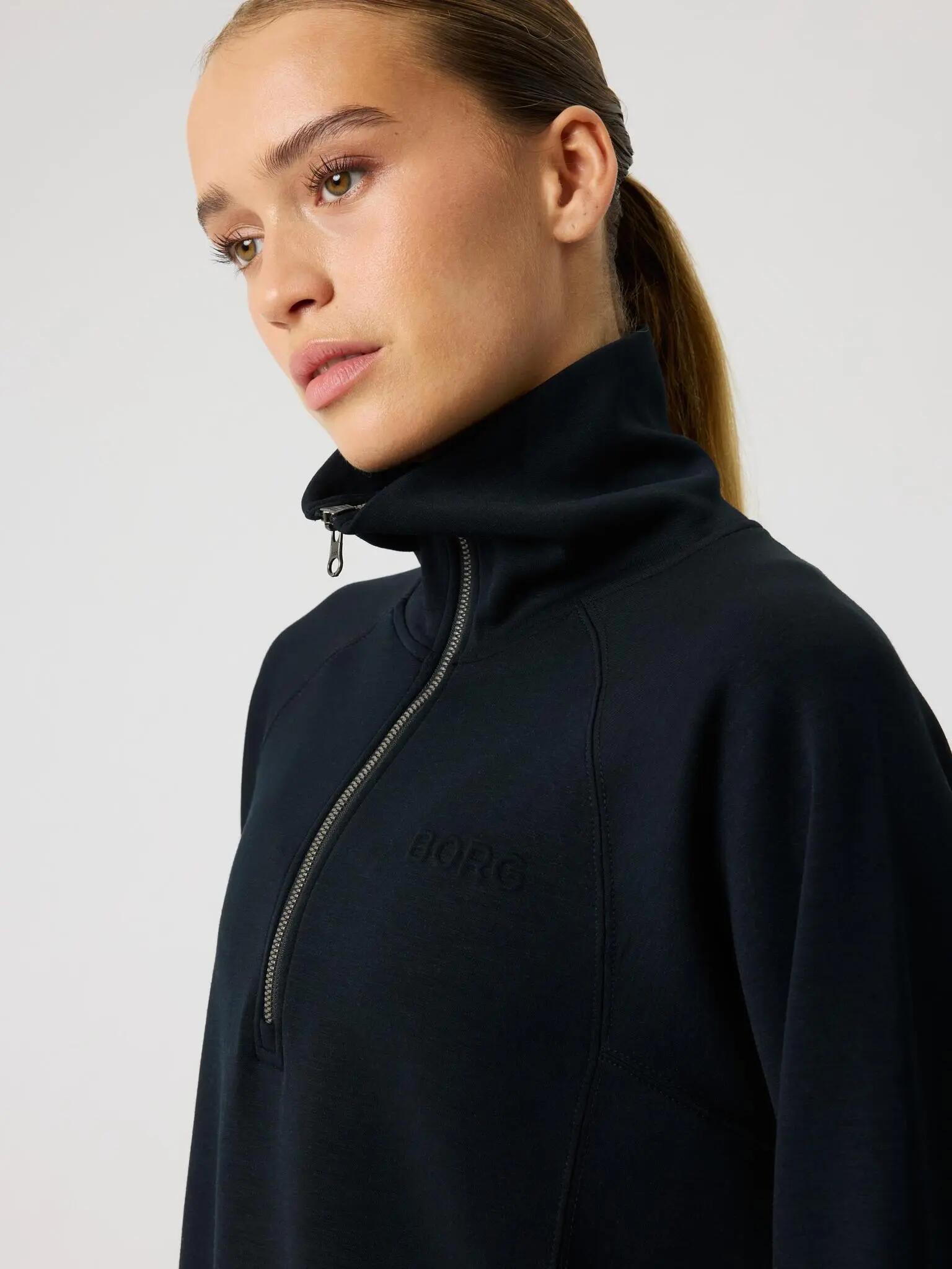 bjorn_borg STUDIO SOFT HALFZIP SWEATSHIRT Donna — Black Beauty 5/5