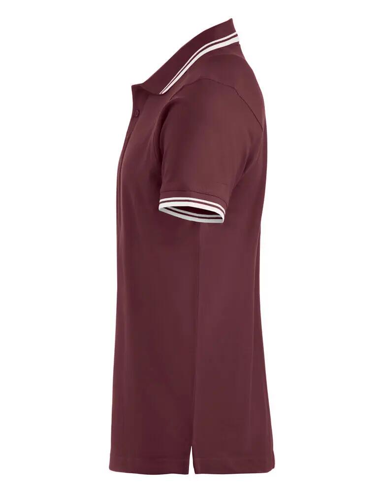 clique Polo Amarillo Unisex aus gekämmter Baumwolle, burgundy 3/4