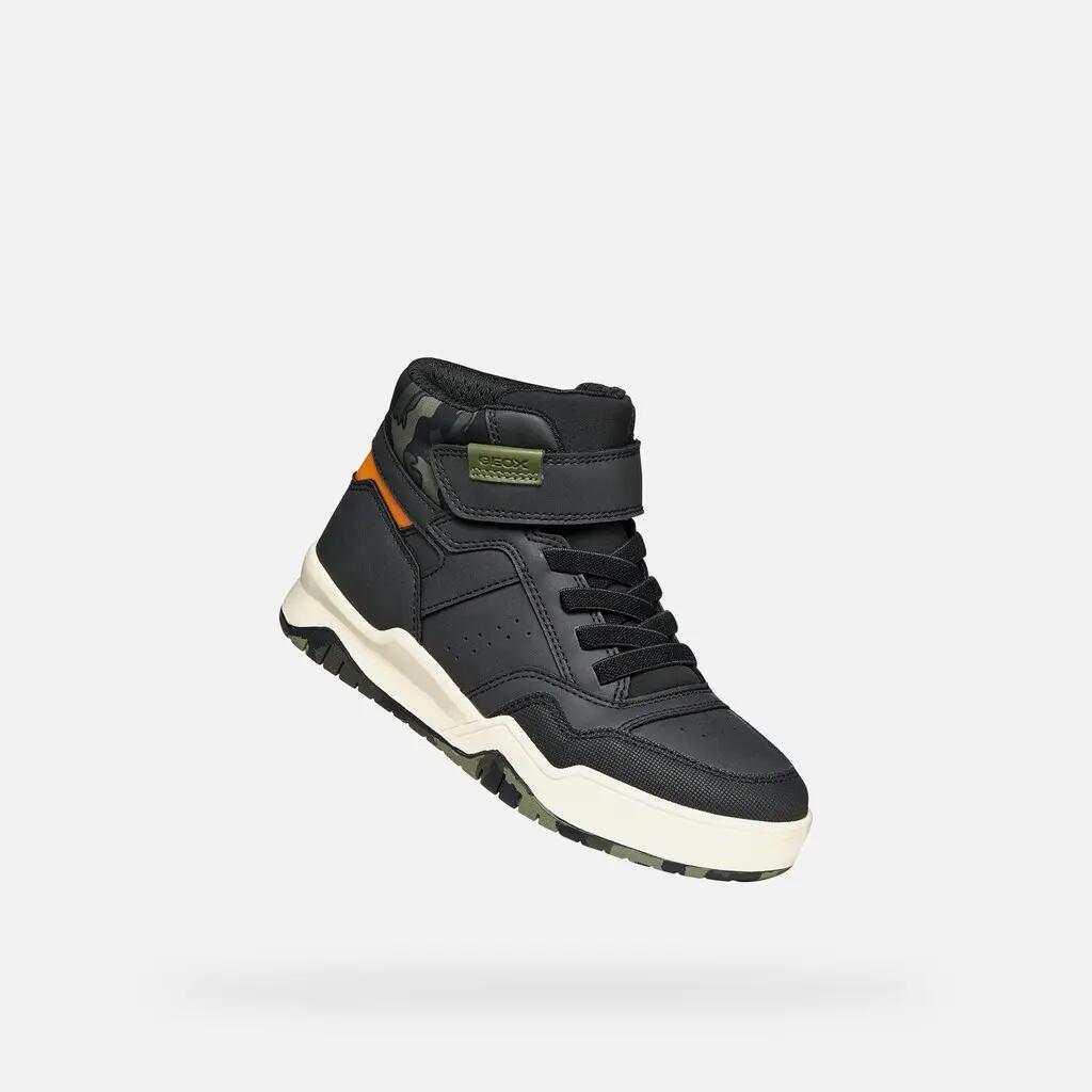 Baskets Garçon J PERTH BOY Noir/Camouflage 5/7
