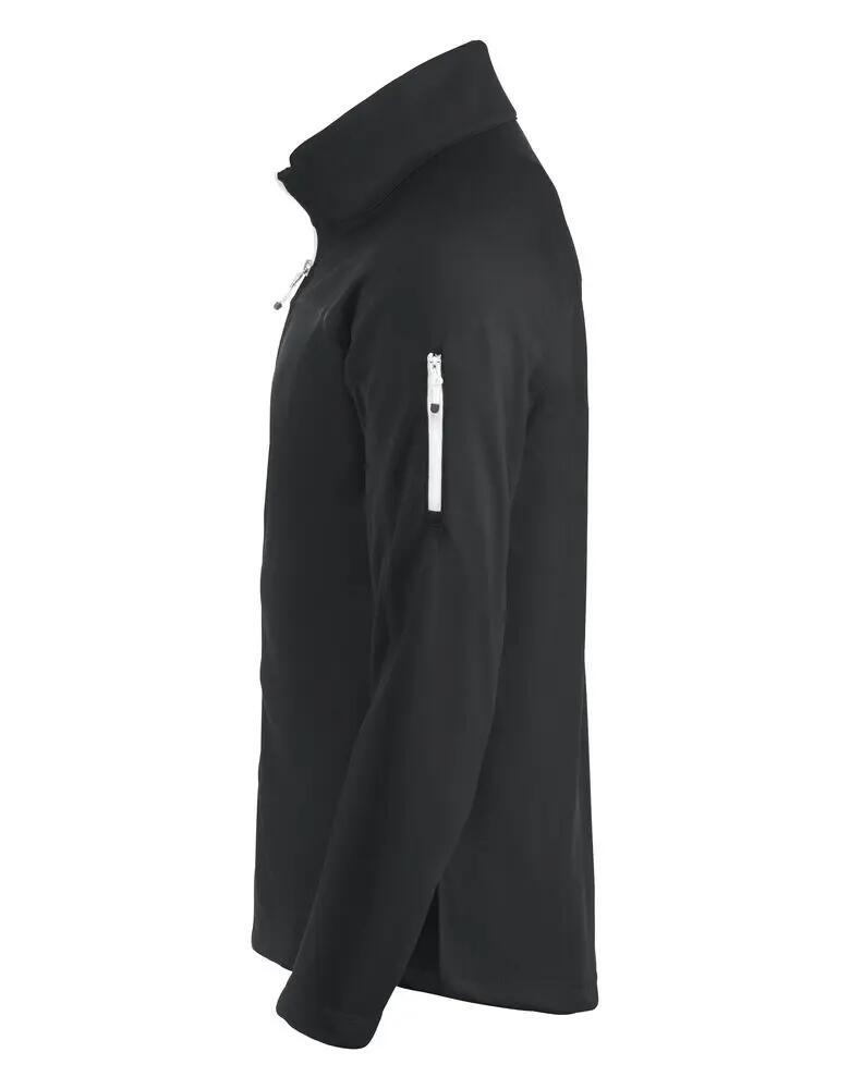 clique Ducan veste zippée unisexe noire en polyester brossé 3/4