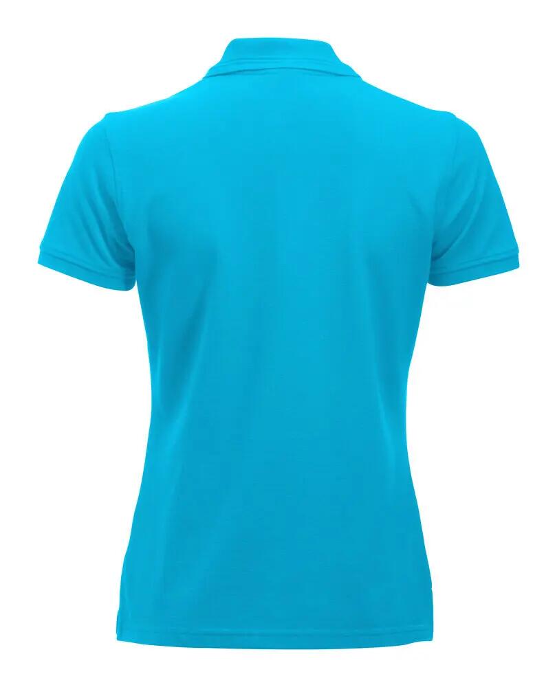 clique Polo Donna Manhattan turchese — collo a coste con righe jacquard 2/4