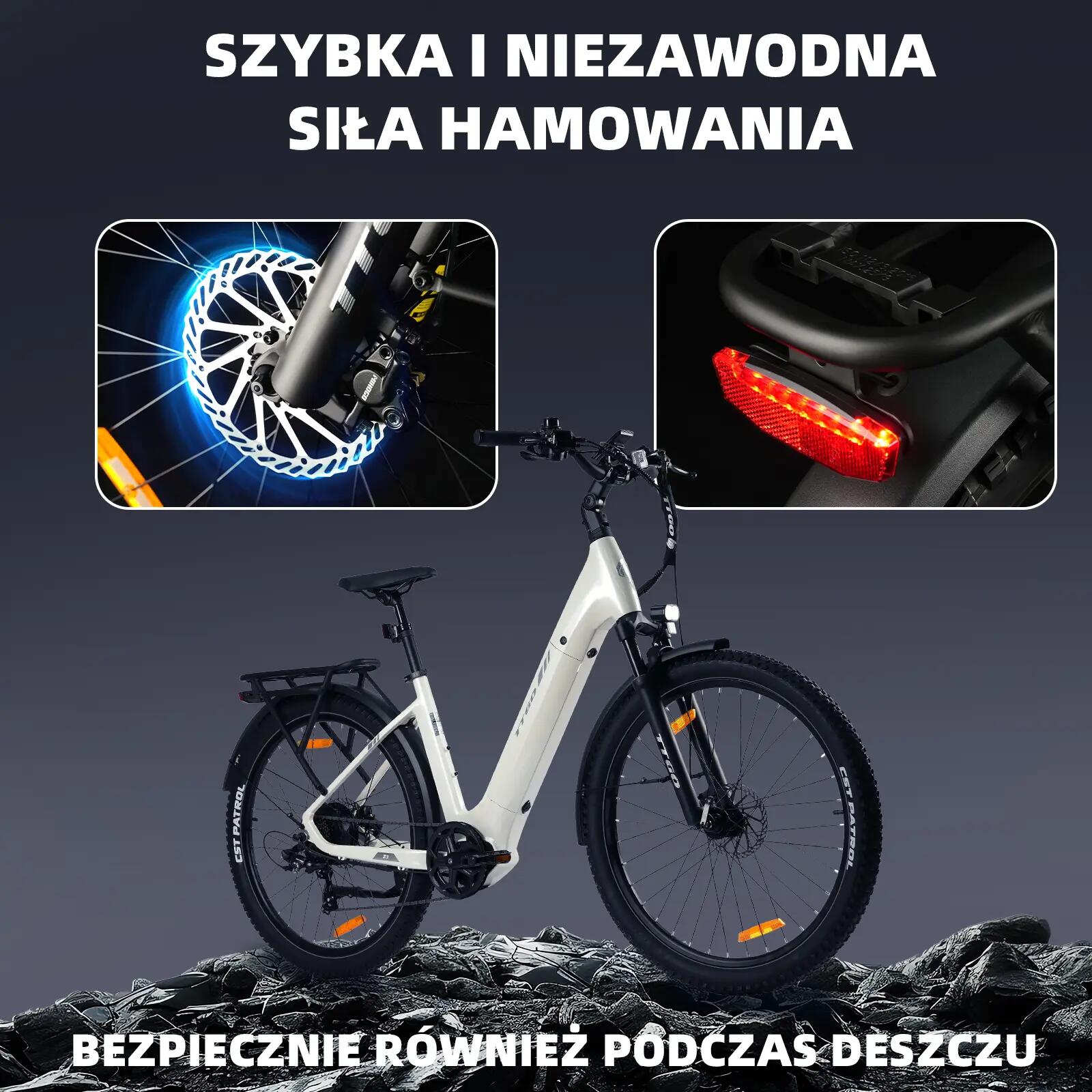 Rower elektryczny dla dorosłych Z3, opony 27,5"×2,4", akumulator 48V 15Ah. 11/15