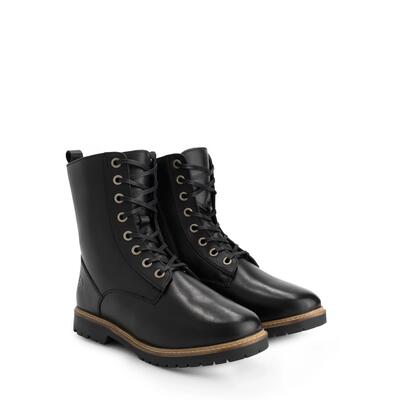Trysil dames - veterboots met rits - wol gevoerd - cognac