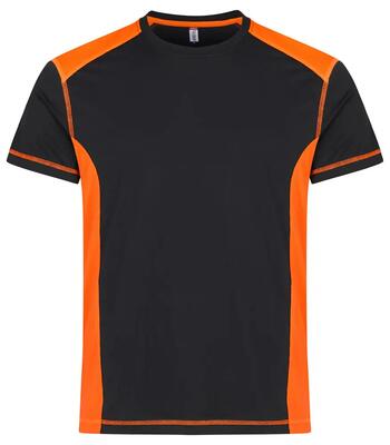 clique Ambition-T T-shirt a contrasto Visib Orange in cotone e poliestere