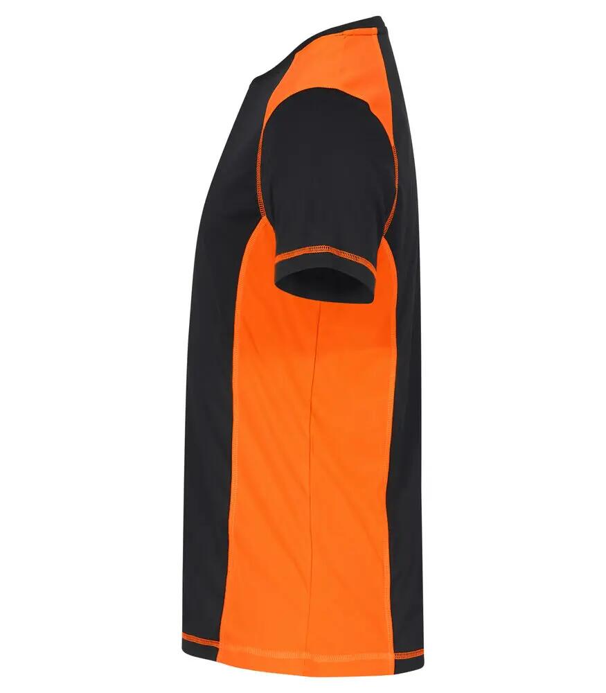 clique Ambition-T T-shirt a contrasto Visib Orange in cotone e poliestere 3/4