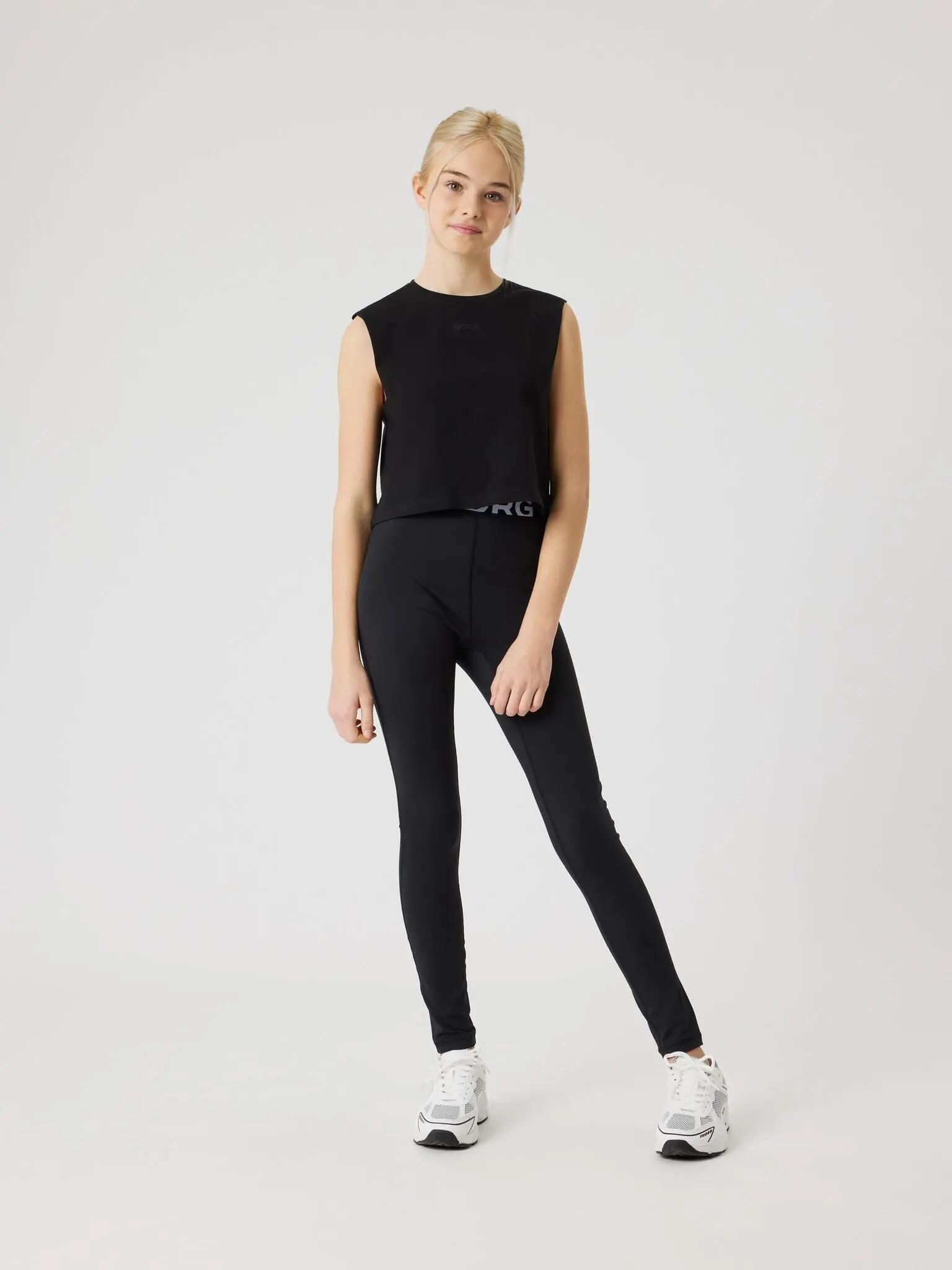 bjorn_borg BORG CROPPED TANK TOP en polyester recyclé – BLACK BEAUTY 3/5