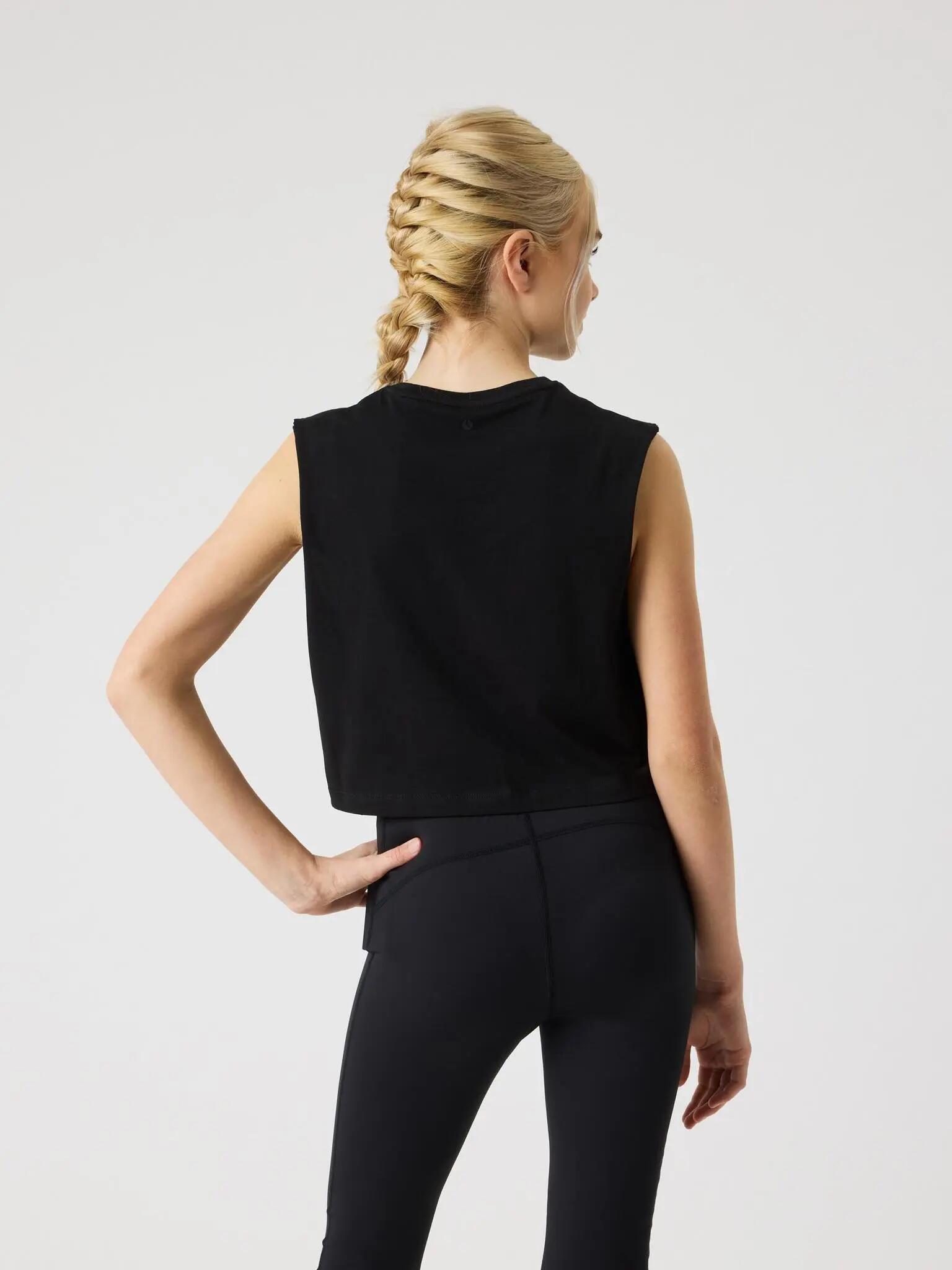 bjorn_borg BORG CROPPED TANK TOP en polyester recyclé – BLACK BEAUTY 2/5