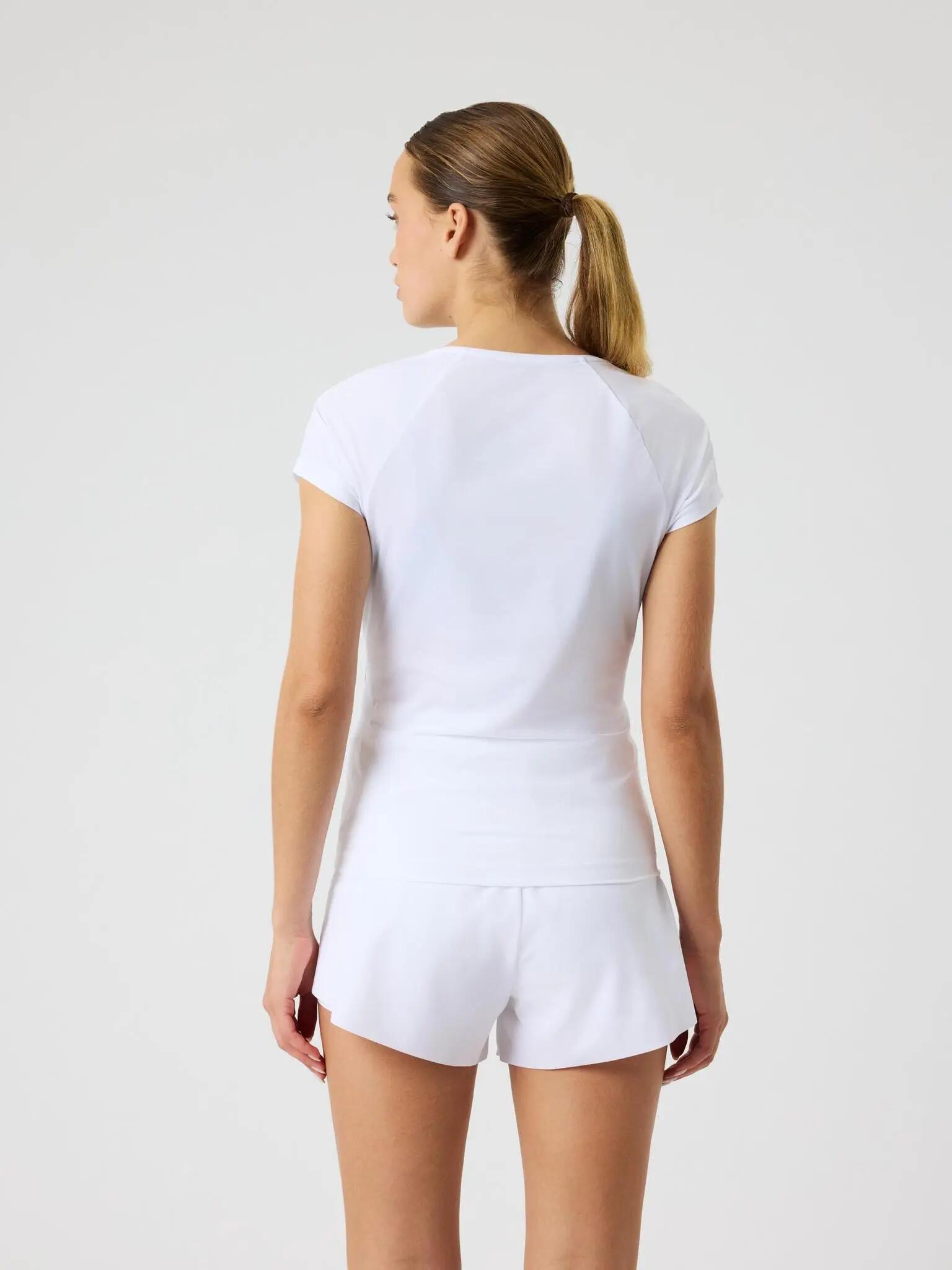 bjorn_borg ACE V NECK T-SHIRT van gerecycled polyester – BRILLIANT WHITE 2/5