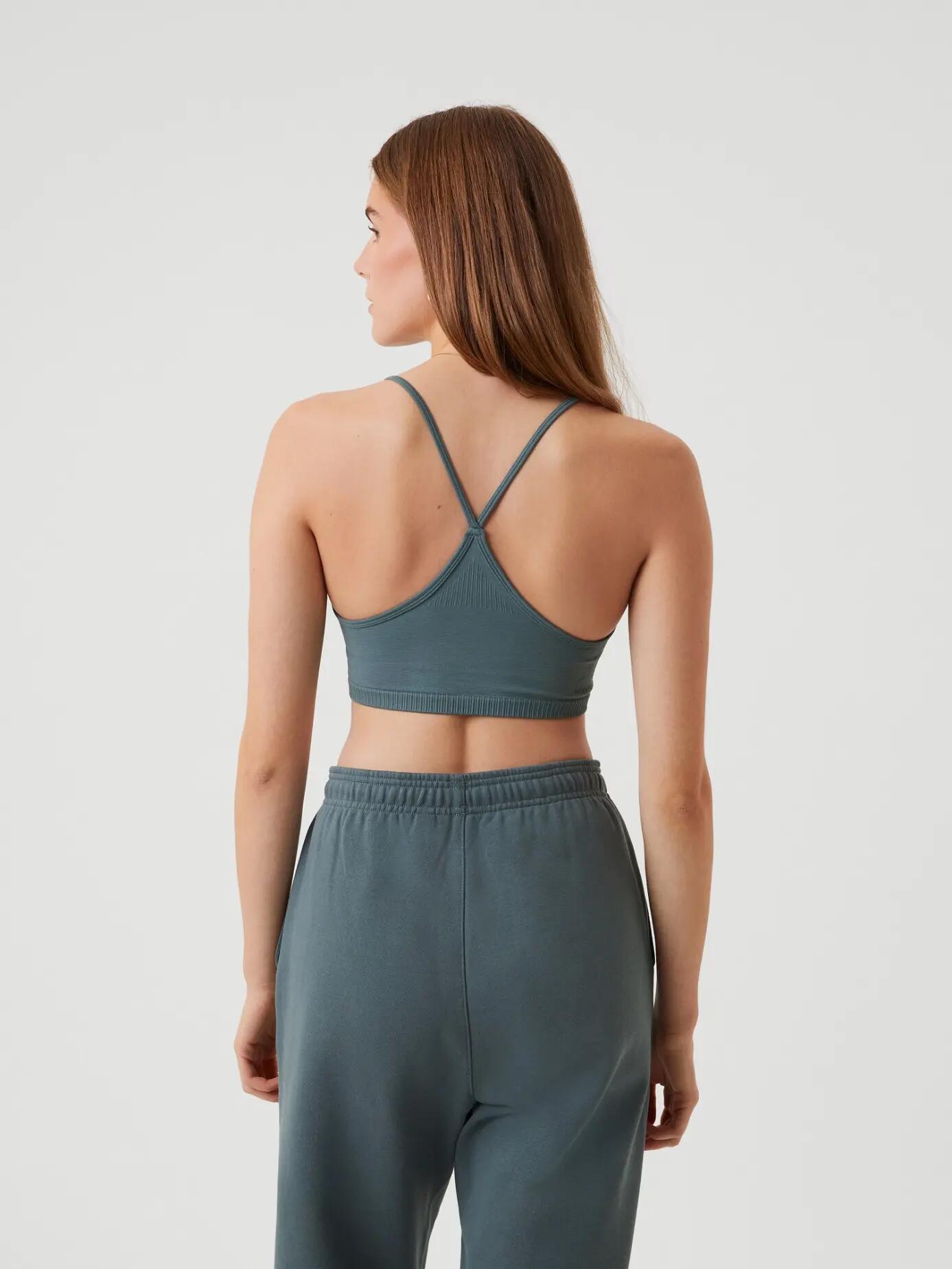 bjorn_borg STUDIO SEAMLESS SPAGHETTI STRAP BRA — BALSAM GREEN 2/4
