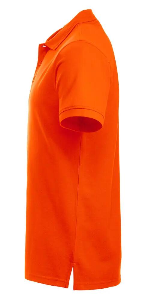 clique Polo Manhattan — laranja visibility, mistura técnica 3/4