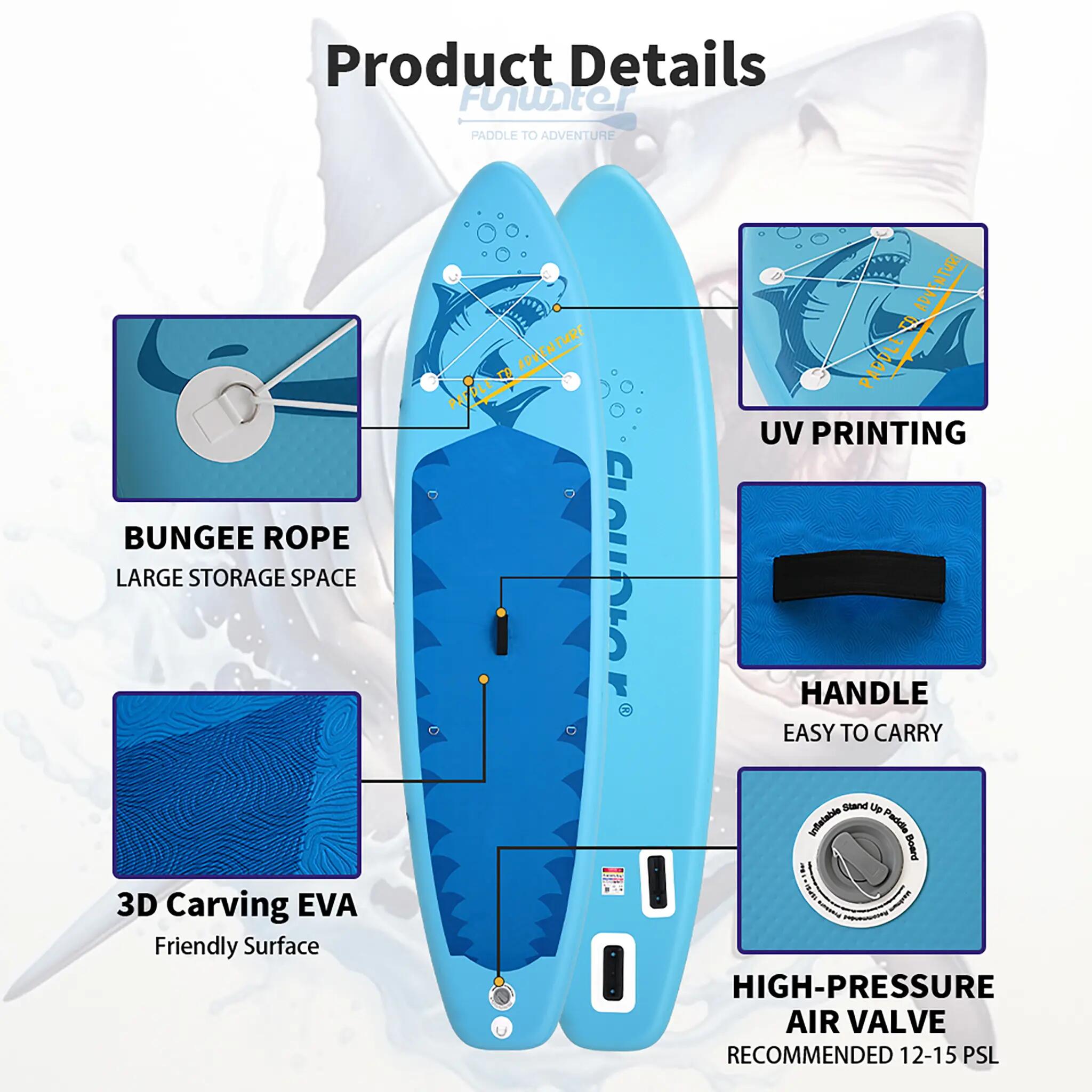 SUP Board Wide Stable Max 165kg+ 335x84x15cm SUPFW58B 3/6
