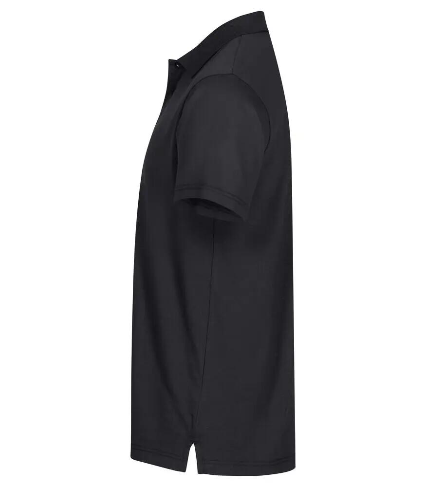 clique Polo Single Jersey em algodão, unisexo, preto 3/4