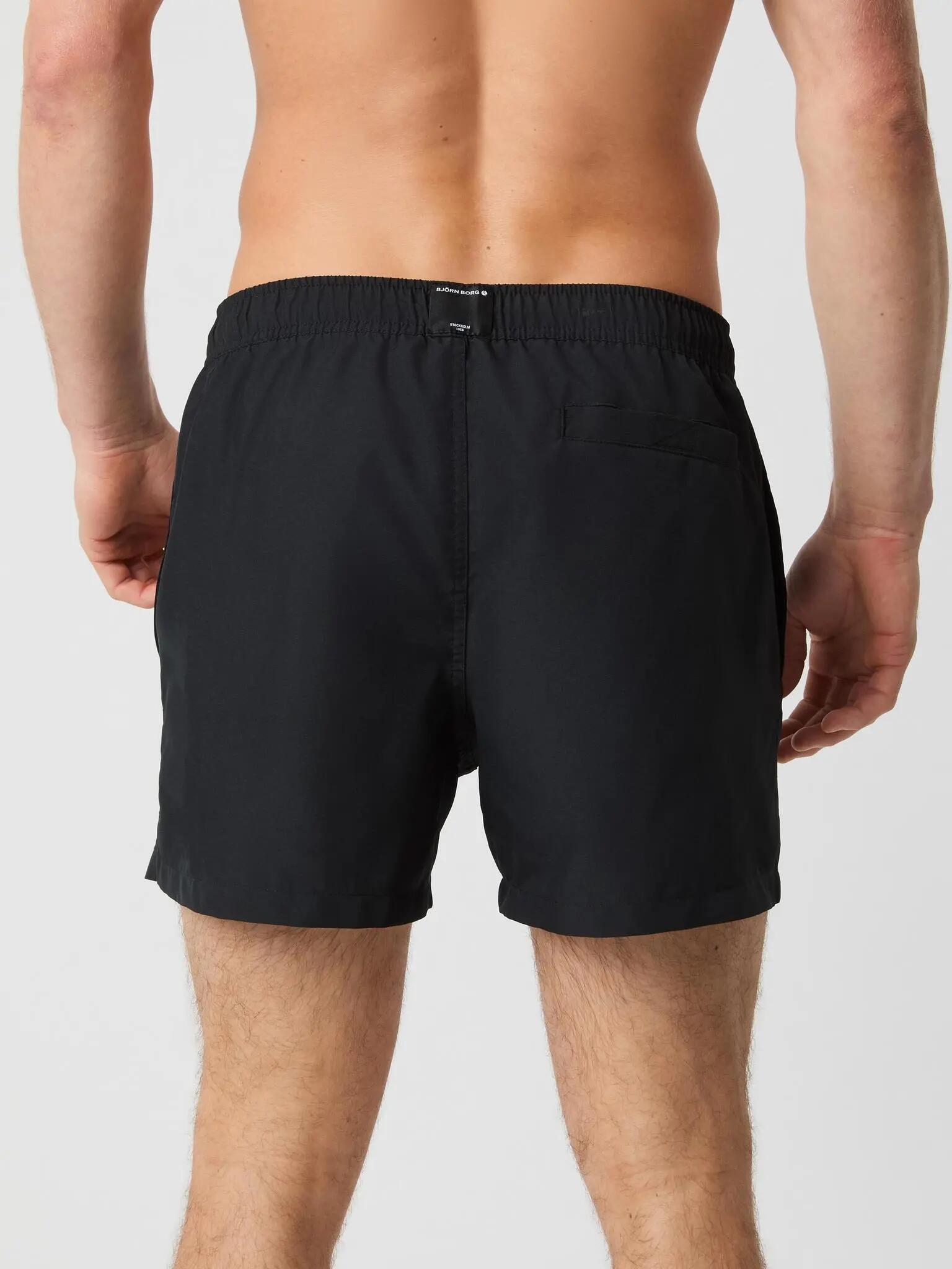 bjorn_borg BORG SOLID SWIM SHORTS em poliéster reciclado - BLACK BEAUTY 2/4