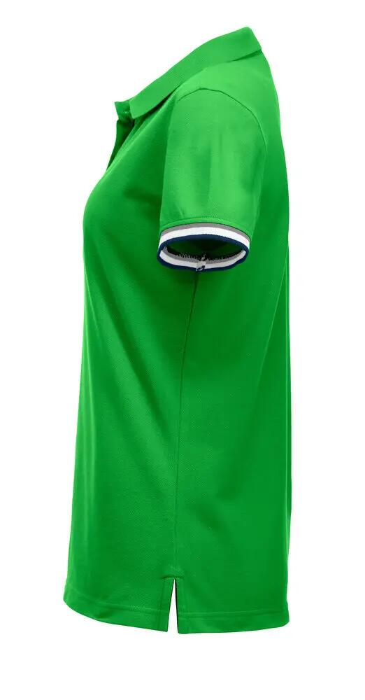 clique Newton Women polo 100% algodão penteado – apple green 3/4