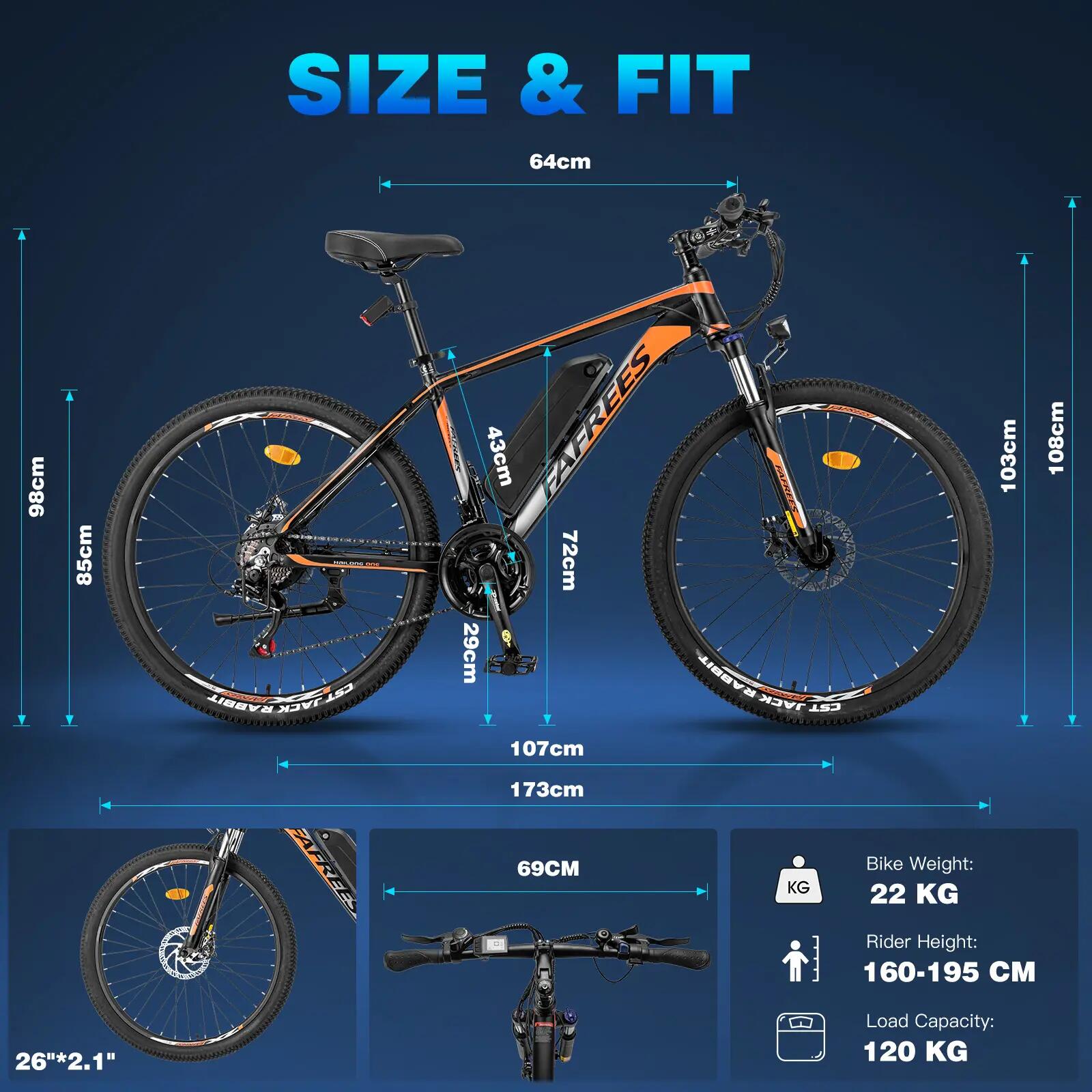 Bicicleta elétrica FAFREES 26 Hailong One, bateria 36V 13,5Ah, pneus 26" 11/11