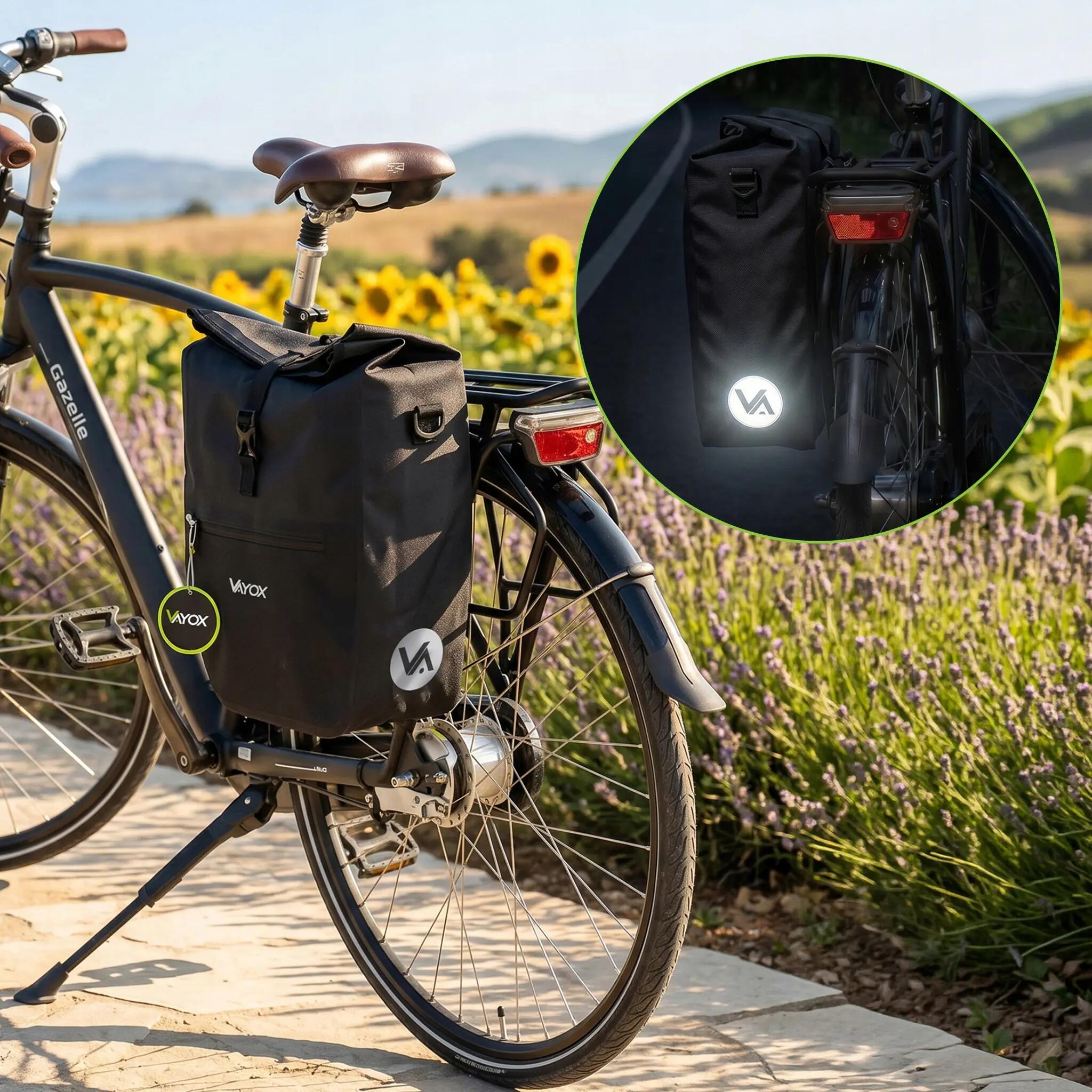 Alforge de bicicleta para porta-bagagens VAYOX VA0445 lateral impermeável 25L 9/16