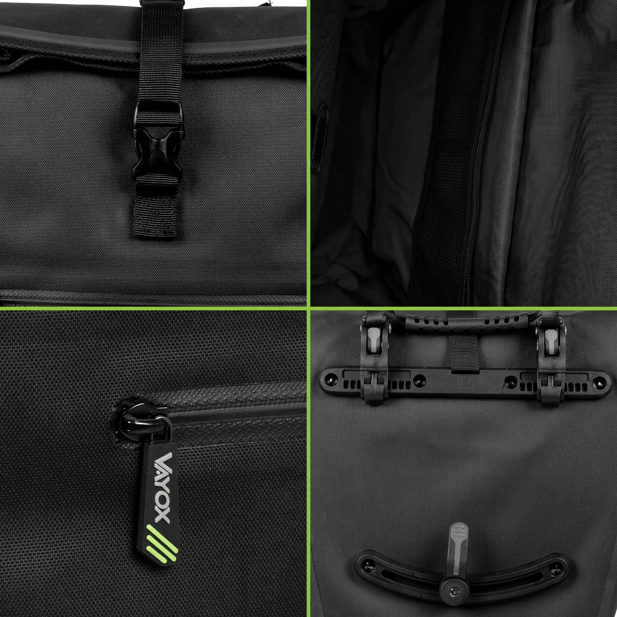 Alforge de bicicleta para porta-bagagens VAYOX VA0445 lateral impermeável 25L 8/16