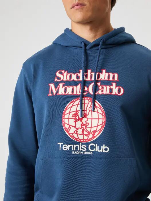 bjorn_borg BORG CLASSIC PRINT HOODIE in SARGASSO SEA 4/5
