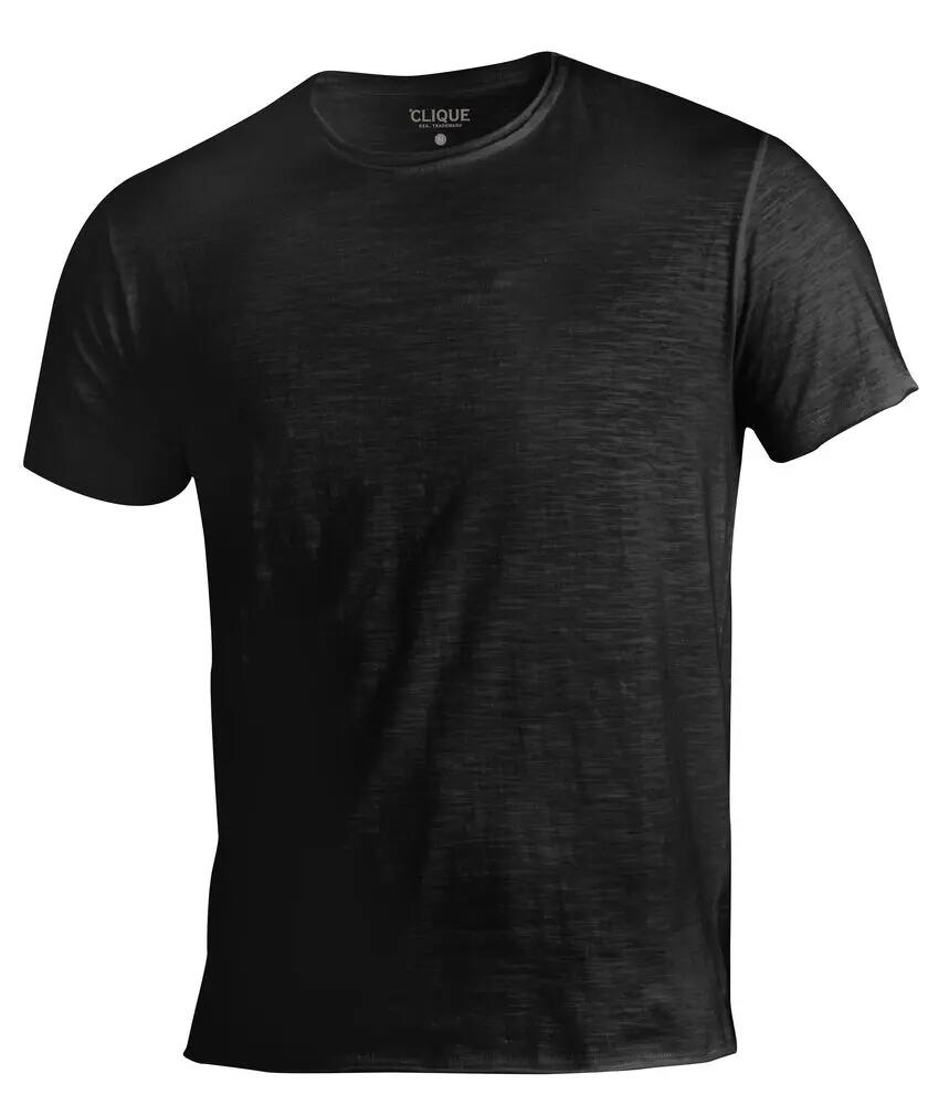 clique Derby-T T‑shirt modern fit in cotone slub nero 2/5