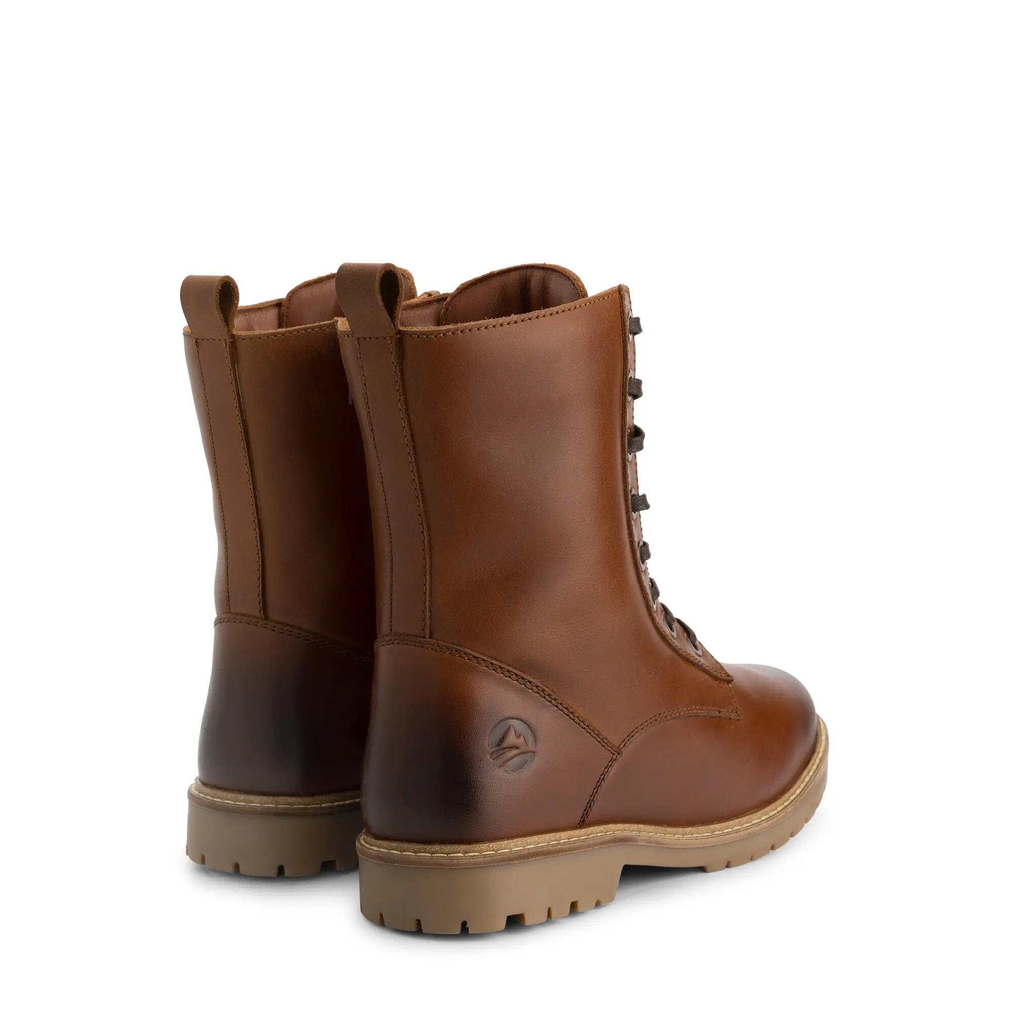 Trysil Dames - Veterboots met rits - Wol gevoerd - Cognac 2/6