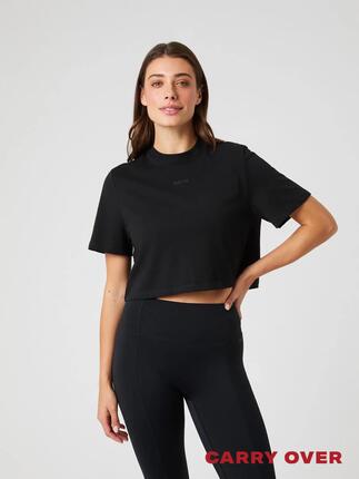 bjorn_borg T-shirt STUDIO oversize crop en polyester recyclé – BLACK BEAUTY