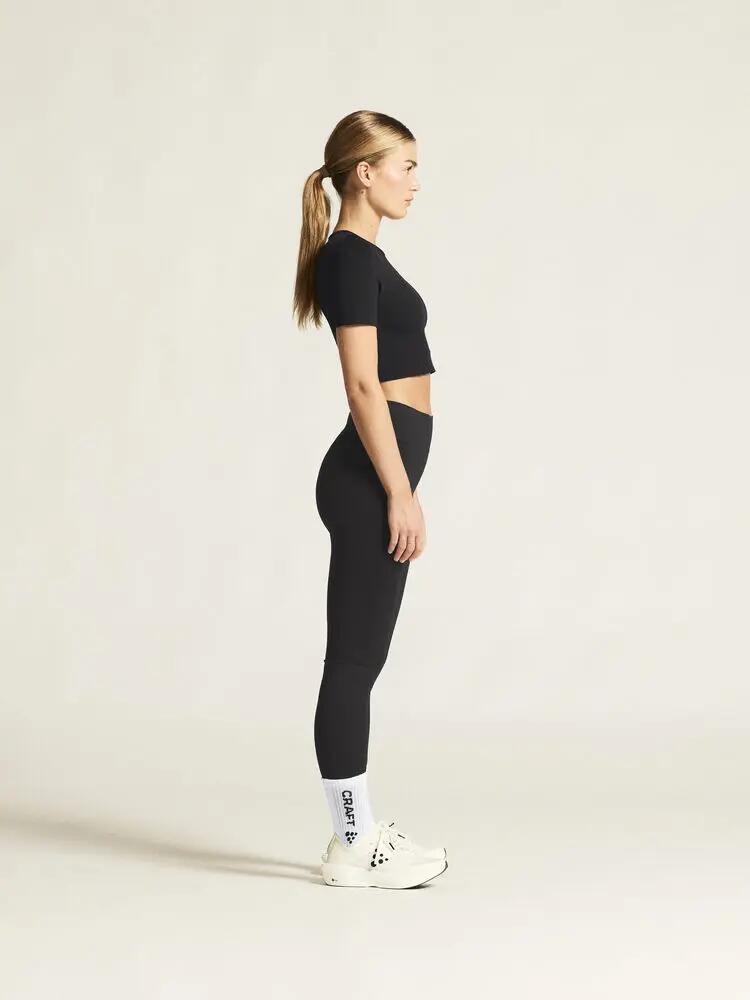 craft Collective Seamless Cropped SS Top W – top corto aderente – Black 3/7