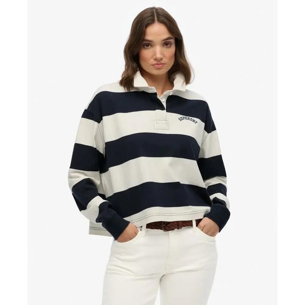 Polo w paski z długim rękawem dla kobiet Superdry Athletic Essentials 3/7