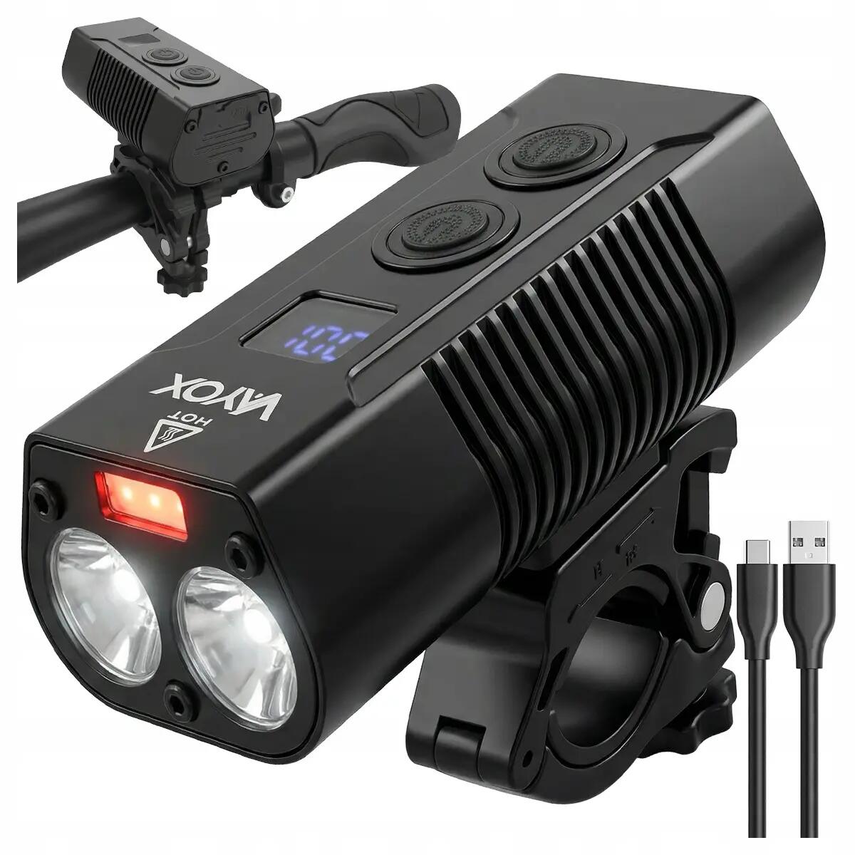 Vayox VA0045 éclairage avant de vélo 750lm batterie externe rechargeable 5/15