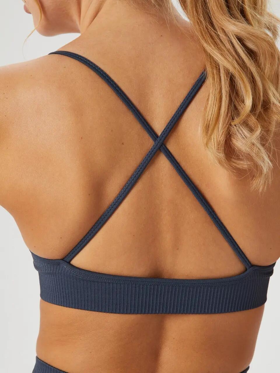 bjorn_borg STUDIO SEAMLESS RIBBED STRAP BRA - MIDNIGHT NAVY 3/3