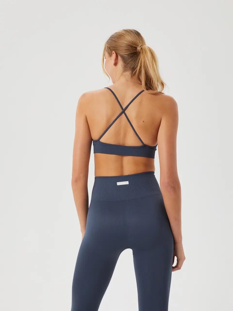 bjorn_borg STUDIO SEAMLESS RIBBED STRAP BRA - MIDNIGHT NAVY 2/3