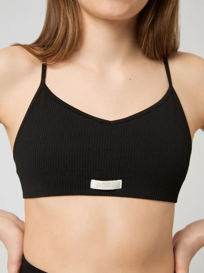 bjorn_borg STUDIO SEAMLESS RIBBED STRAP BRA - BLACK BEAUTY 4/4